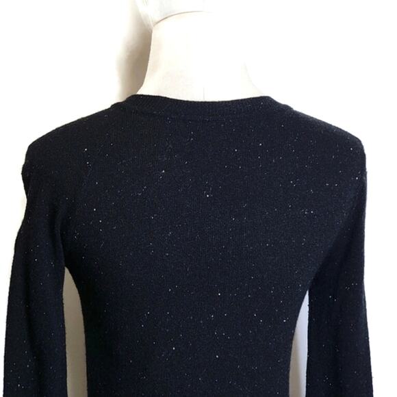 ALLSAINTS Black Speckled Midi Sweater Dress V Neck Long Sleeve Casual Wear 4 - Picture 11 of 16